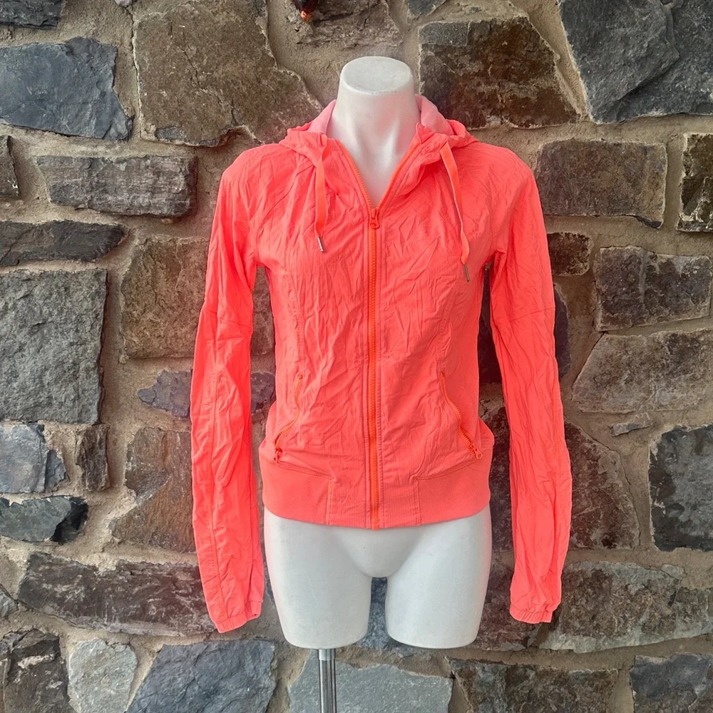 Lululemon Athletica Full Zip ‘Street To Studio’ Jacket in Pop Orange Size 6